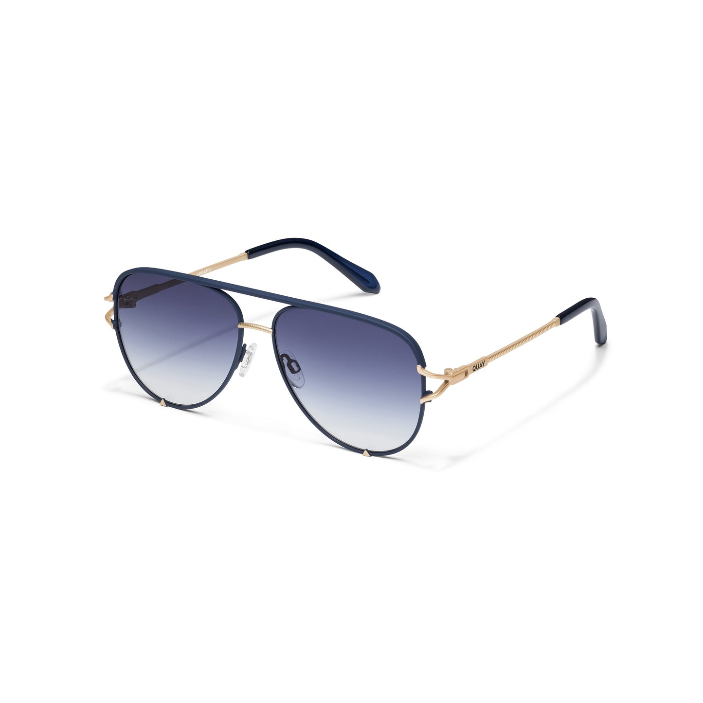 QUAY High Key Twist Sunglasses - Matte Navy/Navy