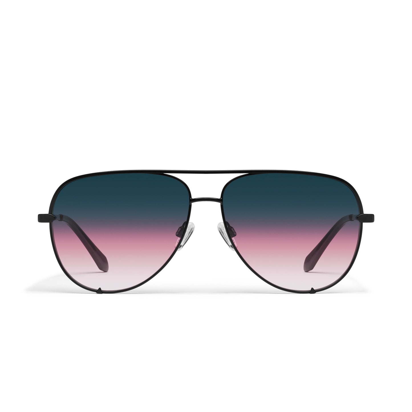 QUAY High Key Extra Large Sunglasses - Black/Teal Glow