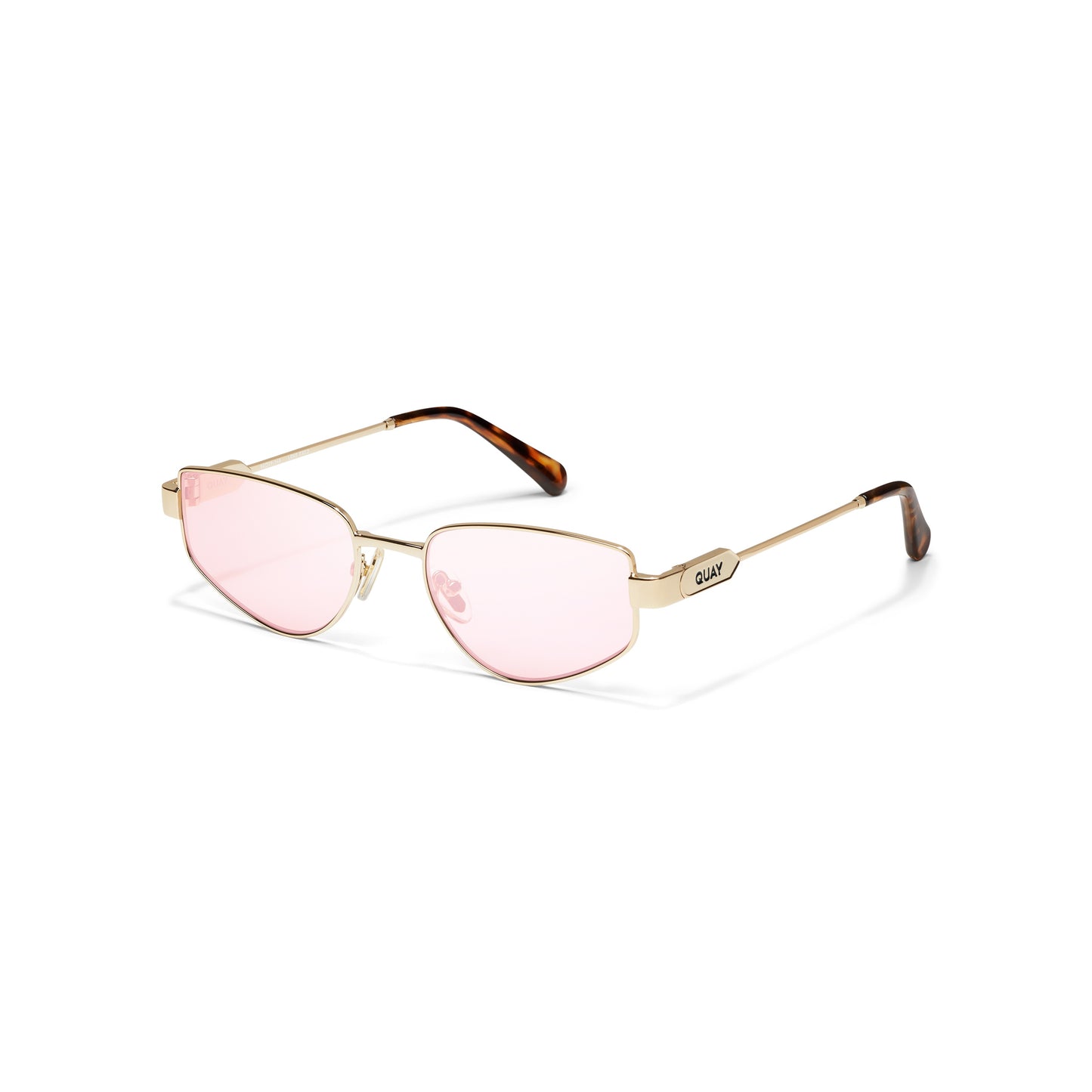QUAY Hit Single Sunglasses - Gold/Digi Pink