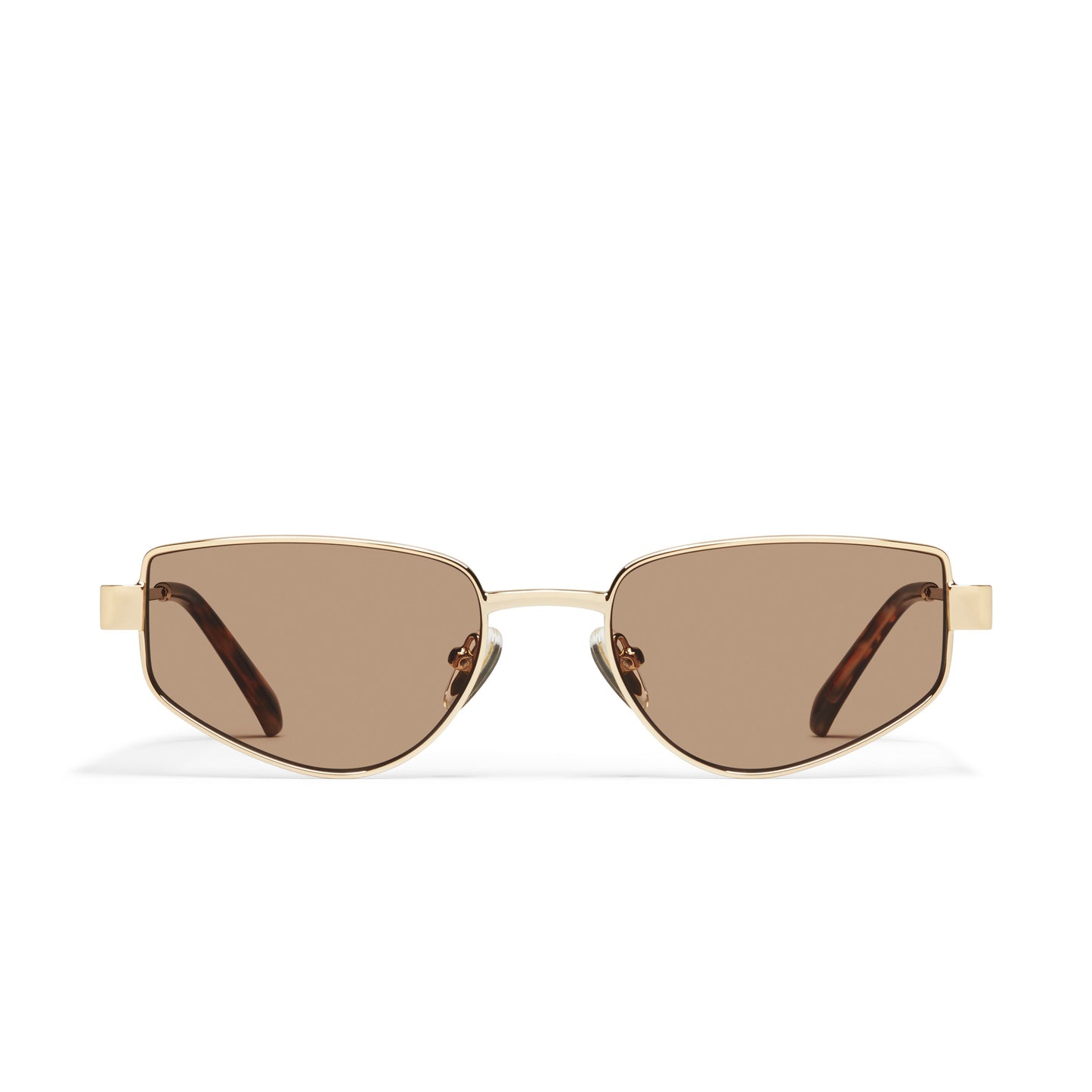 QUAY Hit Single Sunglasses - Gold/Tan
