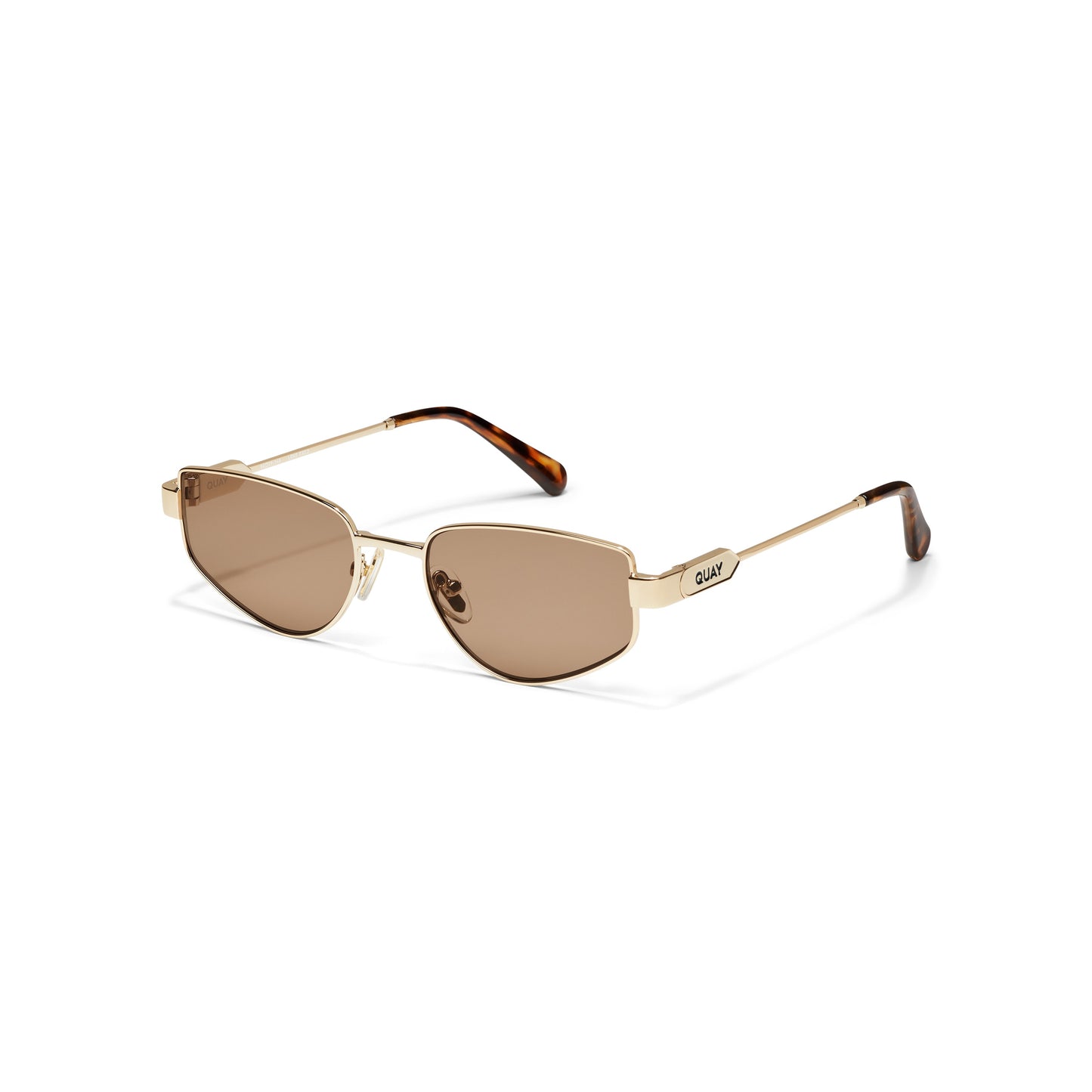 QUAY Hit Single Sunglasses - Gold/Tan