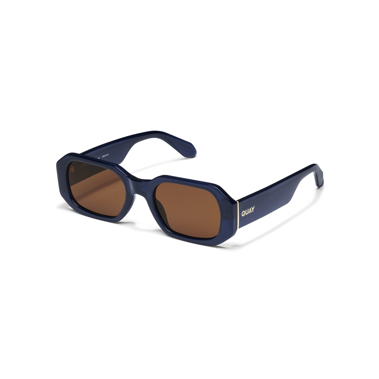 QUAY Hyped Up Sunglasses - Midnight/Brown