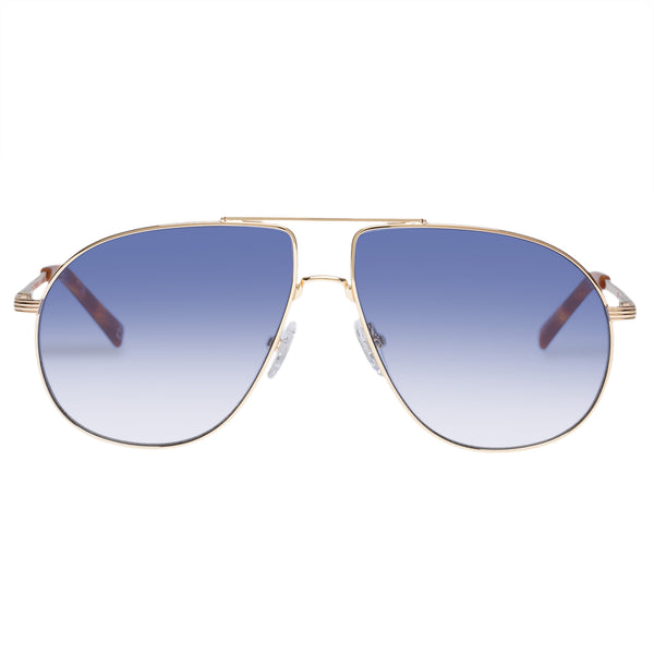 Le Specs Schmaltzy | Bright Gold Blue Grad Tint