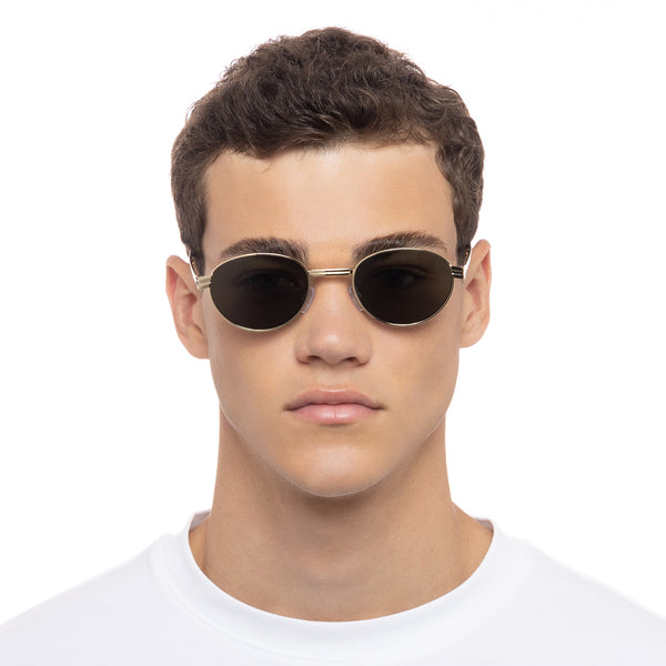 Le Specs Fold 01 | Bright Gold Khaki Mono (Foldable Sunglasses)