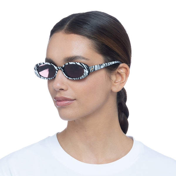 Le Specs Outta Love | White Tiger Sunglasses