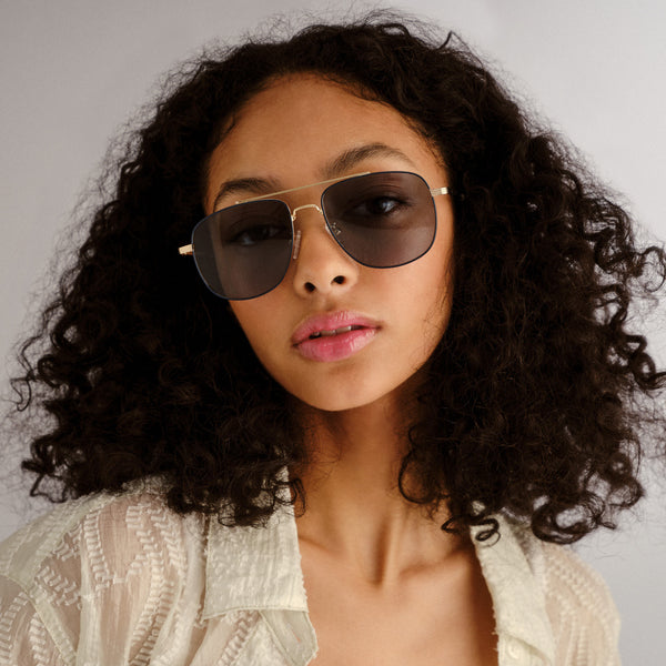 Le Specs The Charmer Limited Edition | Gold Seafoam Polarized Sunglasses (Truly On Holidays Collection)