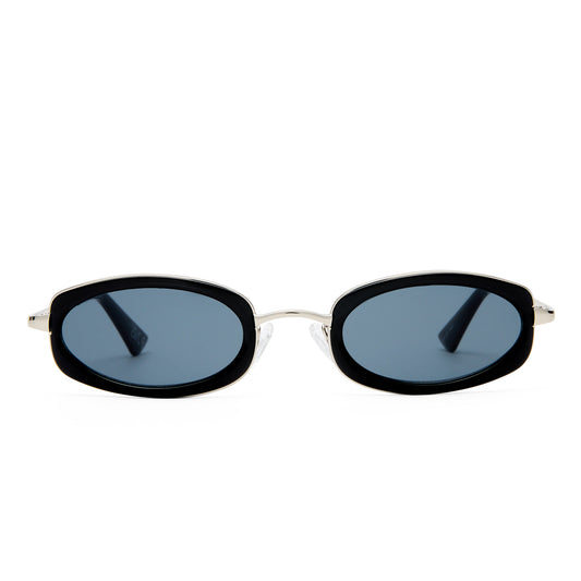 Le Specs Mecharo Sunglasses | Silver / Black Smoke Mono