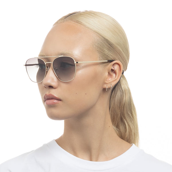 Le Specs Metaphor | Gold Khaki Gradient Sunglasses (Le Sustain Collection)