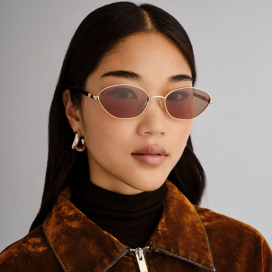 Le Specs Le Bebe Sunglasses | Gold Brown Mono