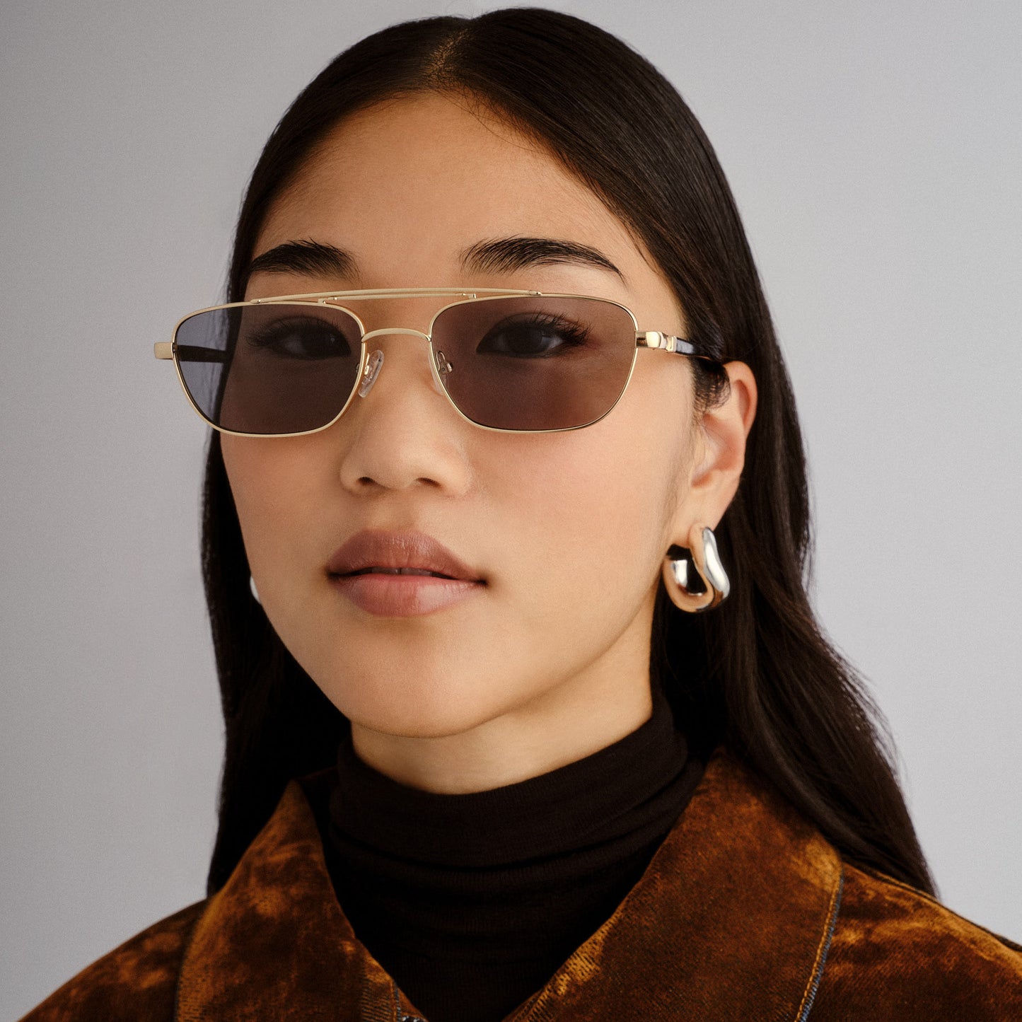 Le Specs Le Mimi Sunglasses | Gold Smoke Tint