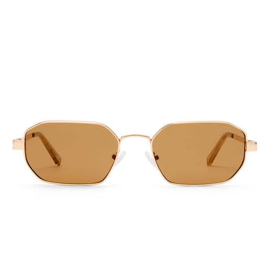 Le Specs Mythic Sunglasses | Gold Light Brown Mono