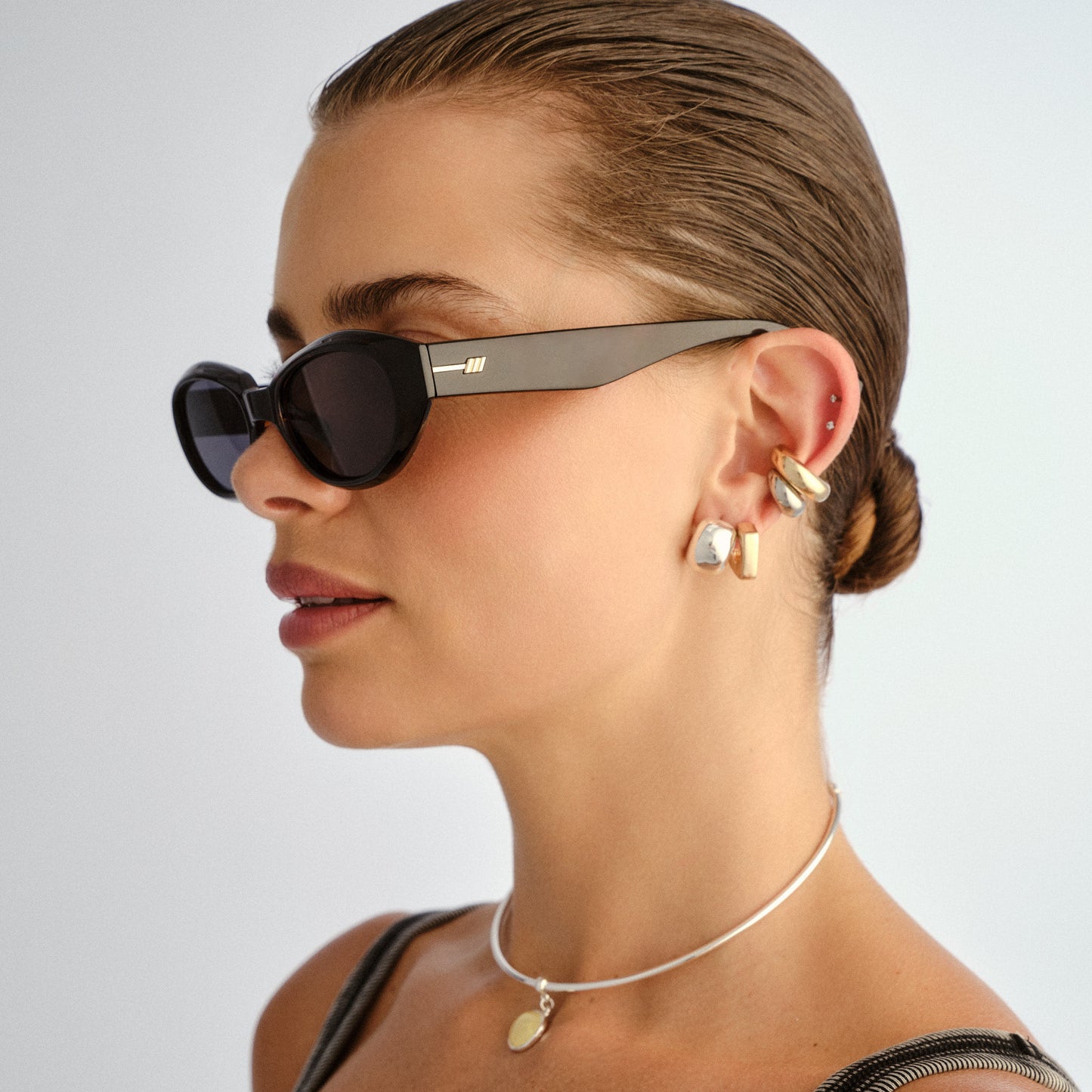Le Specs Le Bijou + Global Fit Sunglasses | Dark Tort Smoke Mono