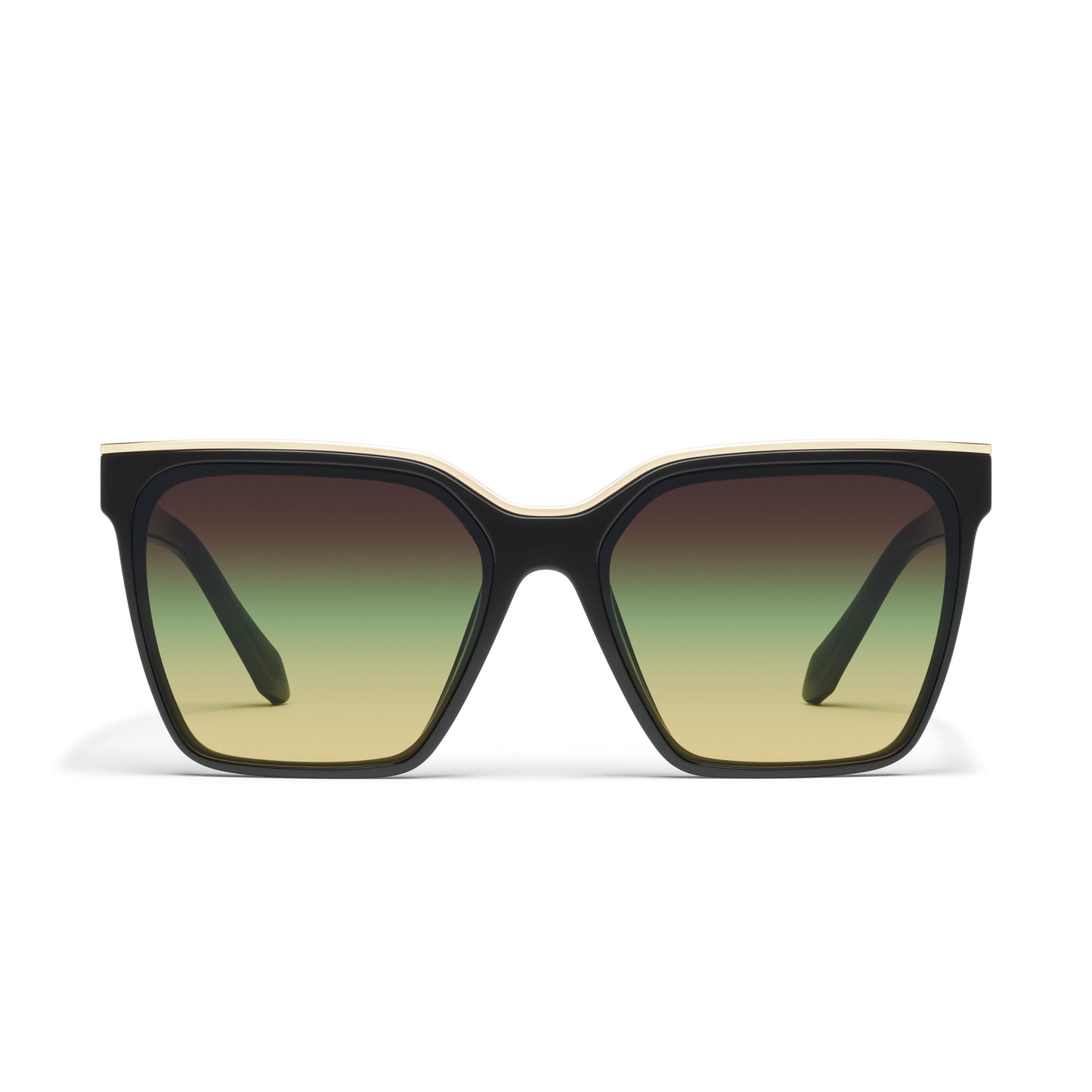 QUAY Level Up Sunglasses - Black/Pistachio Glow
