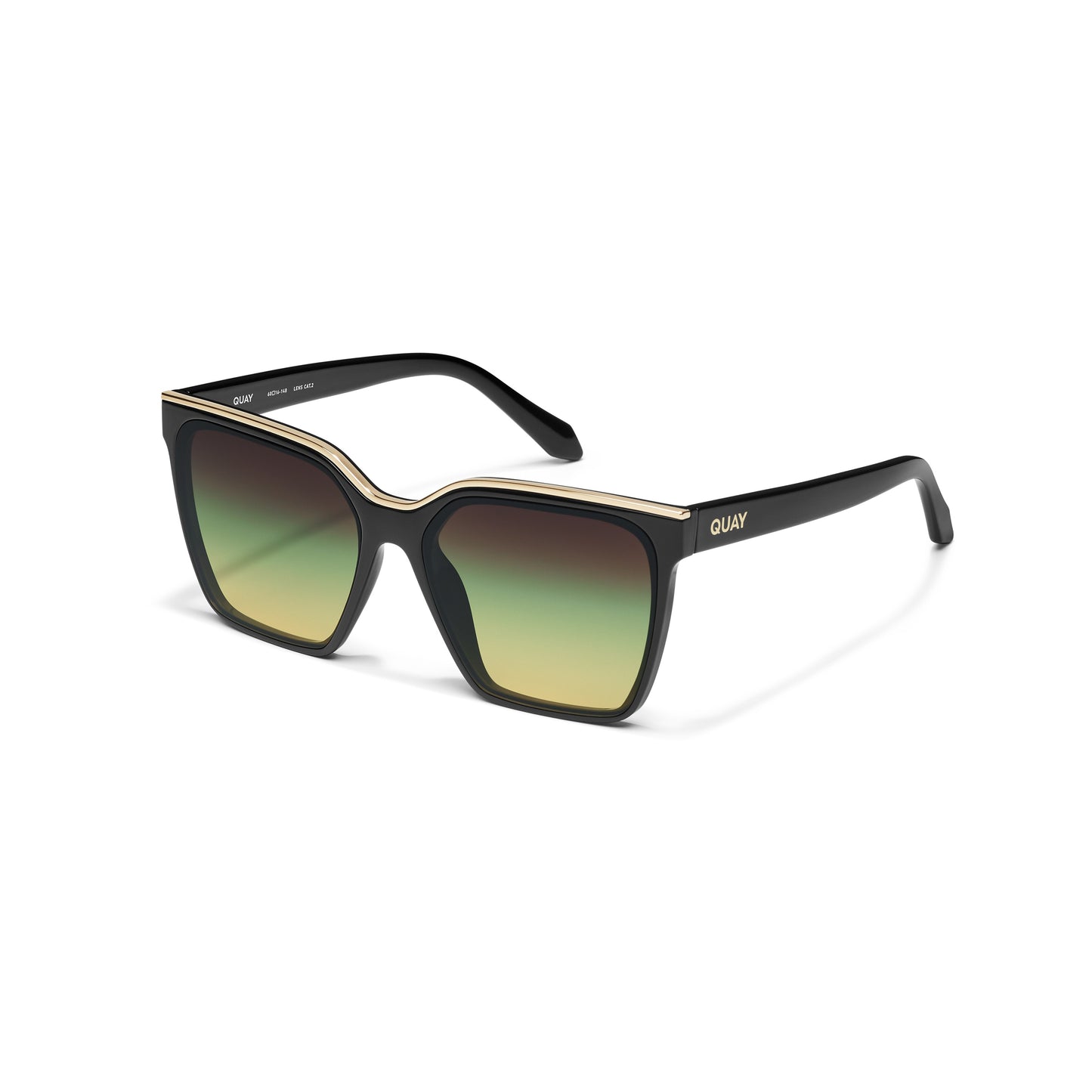 QUAY Level Up Sunglasses - Black/Pistachio Glow
