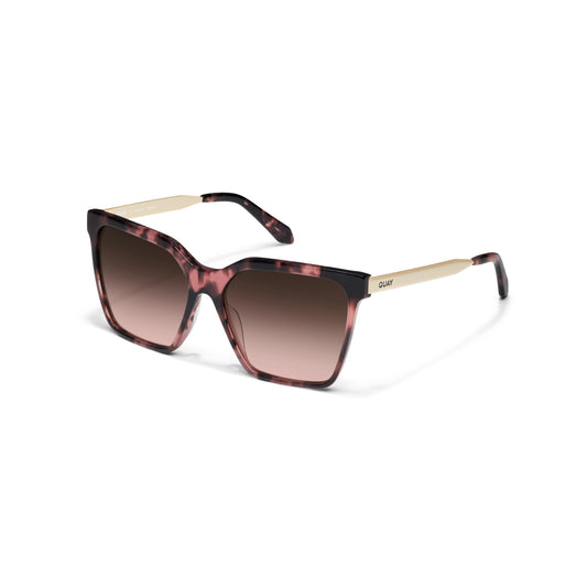 QUAY Level Up Remixed Sunglasses - Rose Tort/Brown Rose