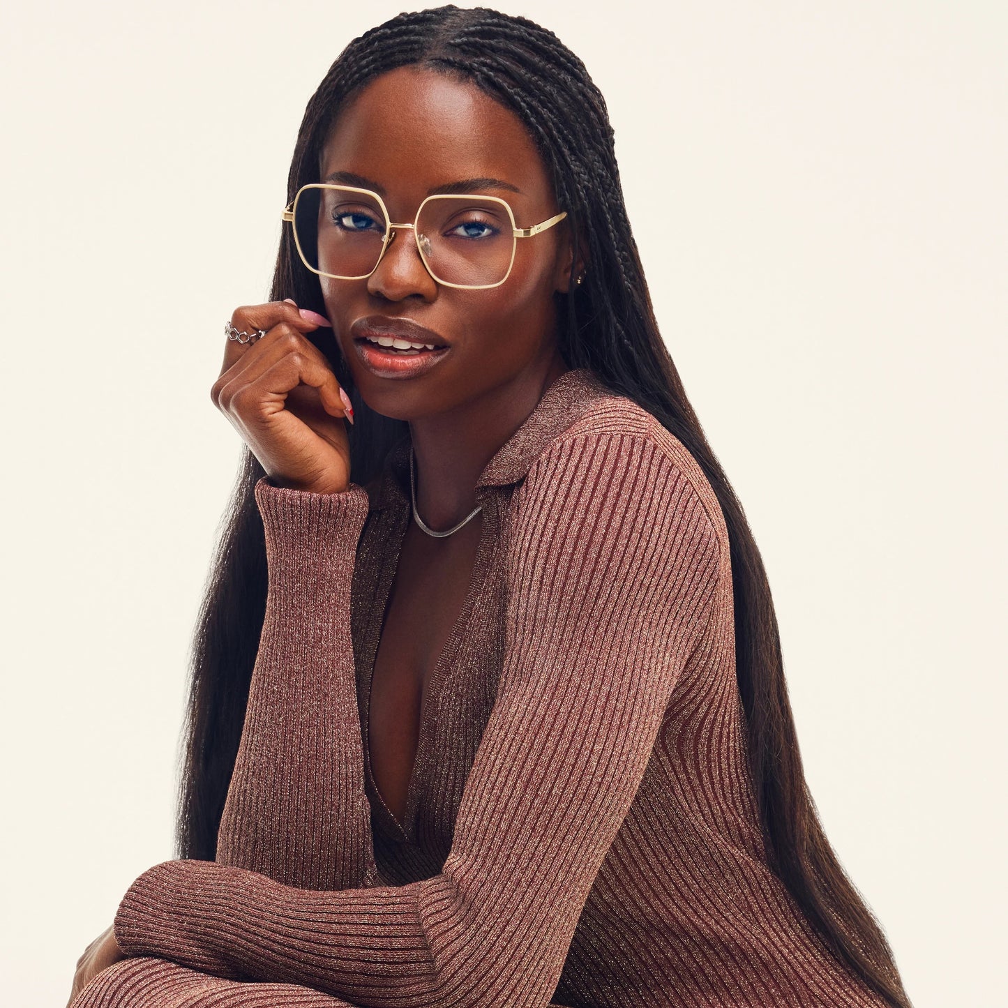 QUAY Look It Up Optical Eyeglasses - Bone Gold (Exclusively In-Store)