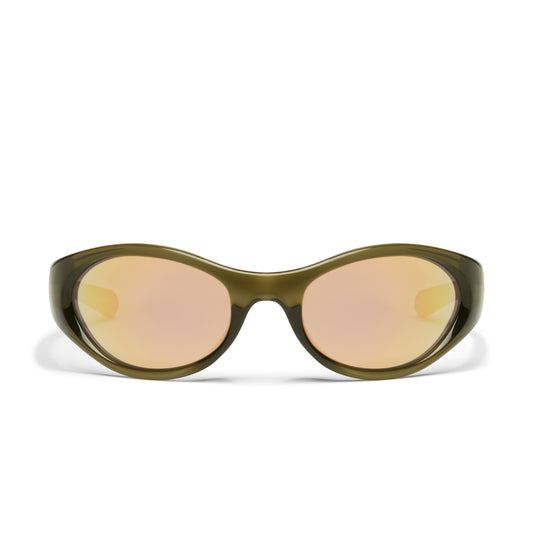 QUAY Main Feed Sunglasses - Olive/Rose Gold