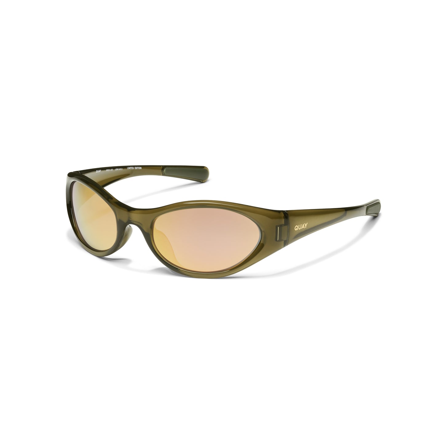 QUAY Main Feed Sunglasses - Olive/Rose Gold
