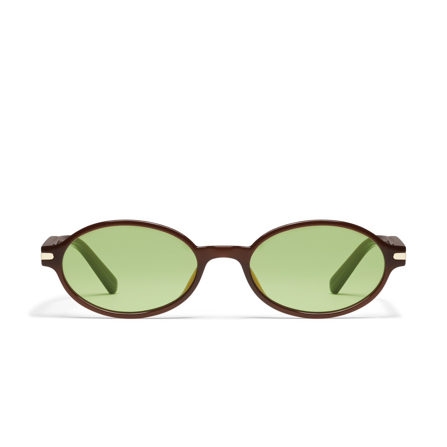 QUAY Nevermind Sunglasses - Dark Brown/Pistachio
