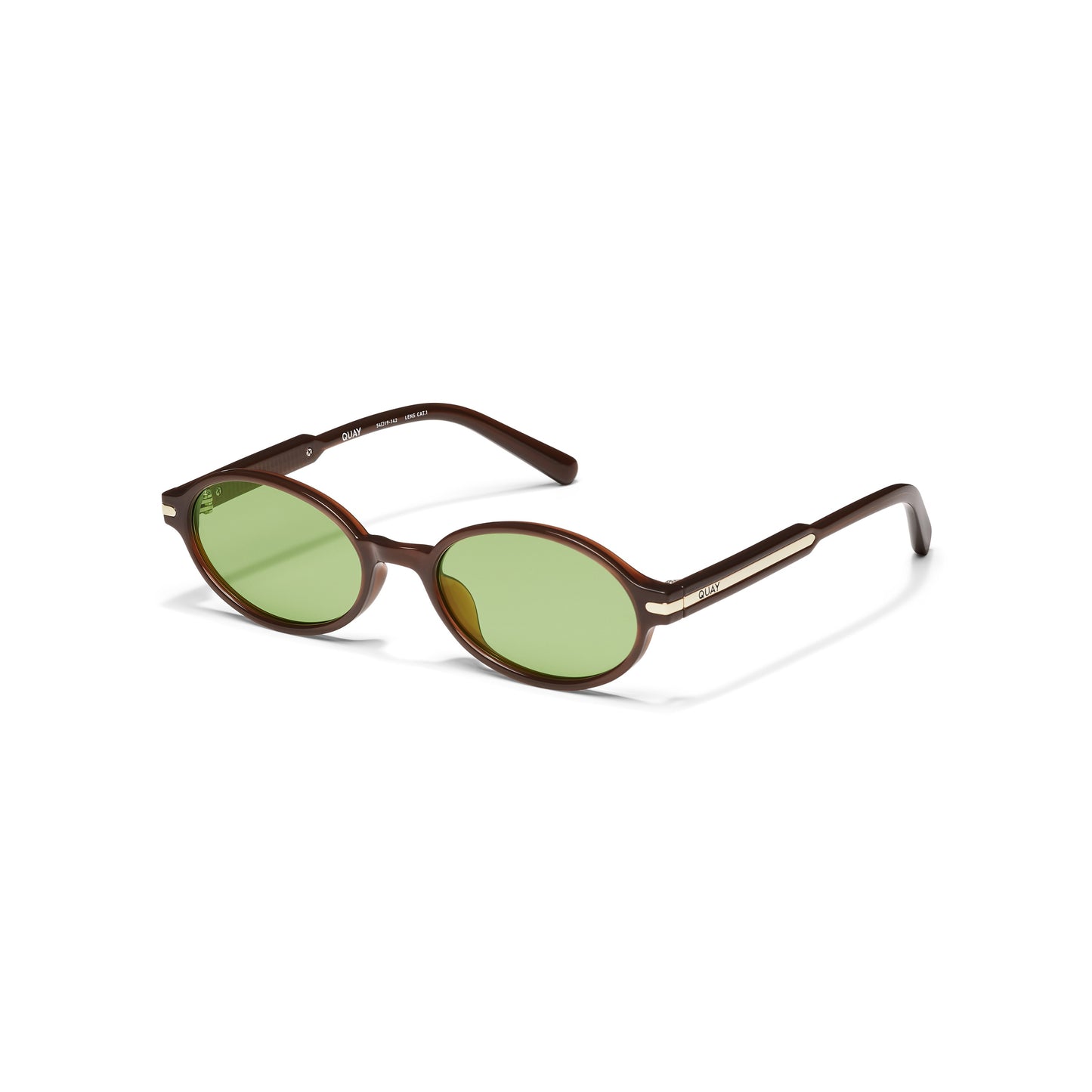 QUAY Nevermind Sunglasses - Dark Brown/Pistachio