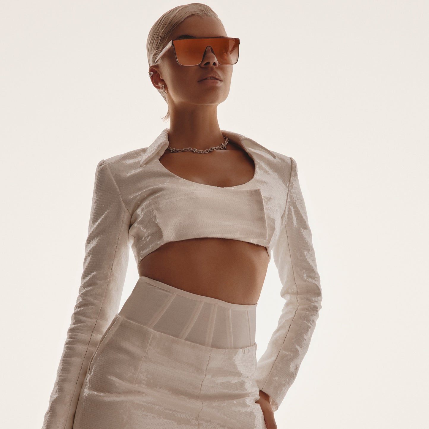 QUAY Nightfall Adorned Sunglasses - Doe/Light Peony (Limited Edition)