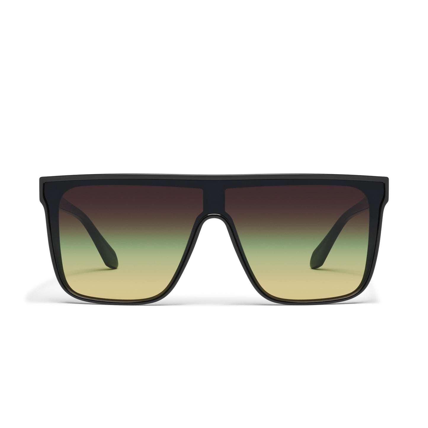 QUAY Nightfall Medium Sunglasses - Black/Pistachio Glow