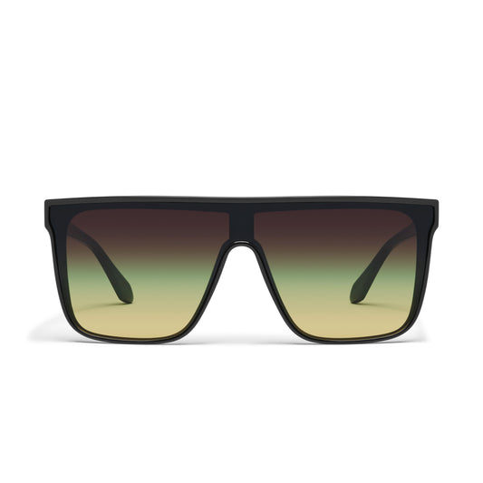 QUAY Nightfall Medium Sunglasses - Black/Pistachio Glow