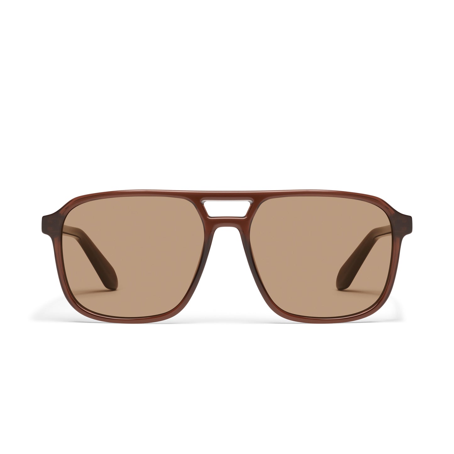 QUAY On The Fly Sunglasses - Dark Brown/Tan