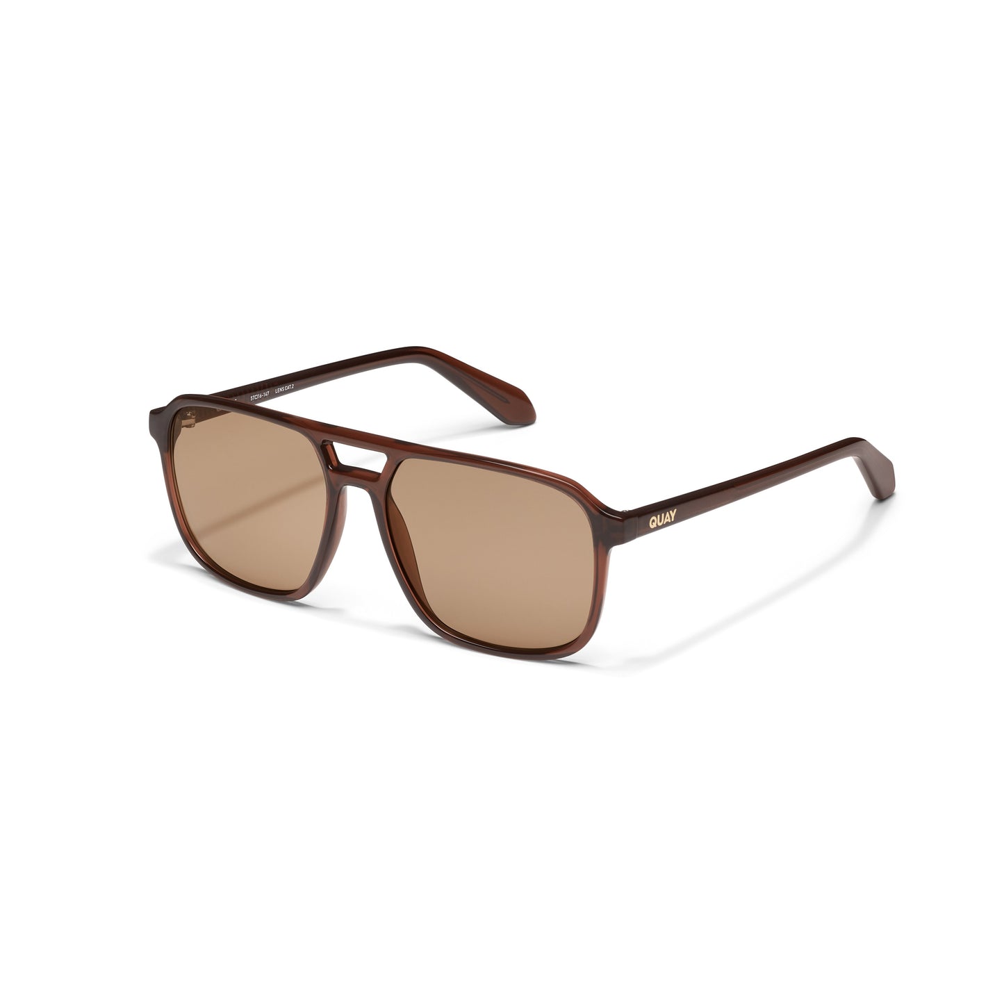 QUAY On The Fly Sunglasses - Dark Brown/Tan