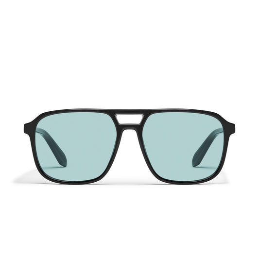 QUAY On The Fly Sunglasses - Black/Aqua