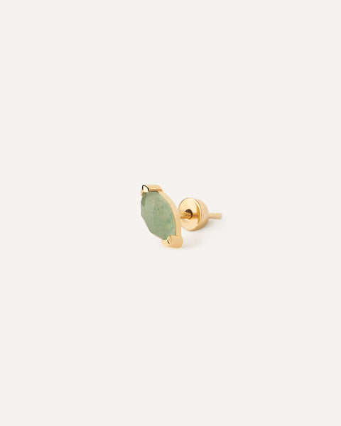 PDPAOLA Green Aventurine Nomad Single Earring - 925 Sterling Silver / 18K Gold Plating