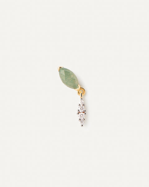 PDPAOLA Green Aventurine Ginger Single Earring - 925 Sterling Silver / 18K Gold Plating