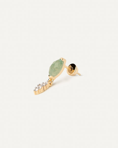 PDPAOLA Green Aventurine Ginger Single Earring - 925 Sterling Silver / 18K Gold Plating