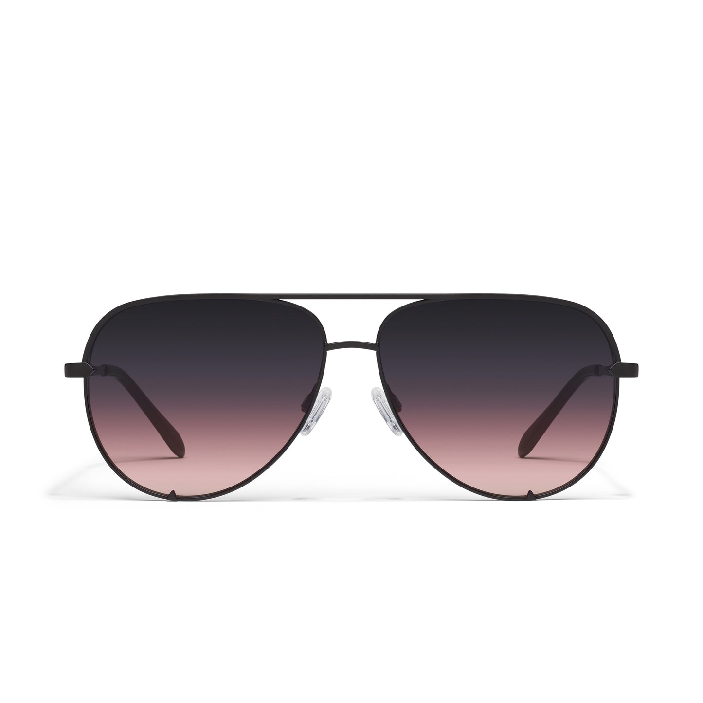 QUAY High Key Extra Large Sunglasses - Black/Black Plum Pink