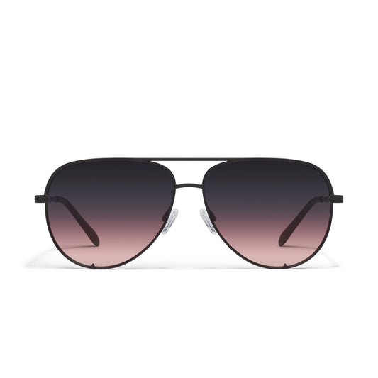 QUAY High Key Extra Large Sunglasses - Black/Black Plum Pink