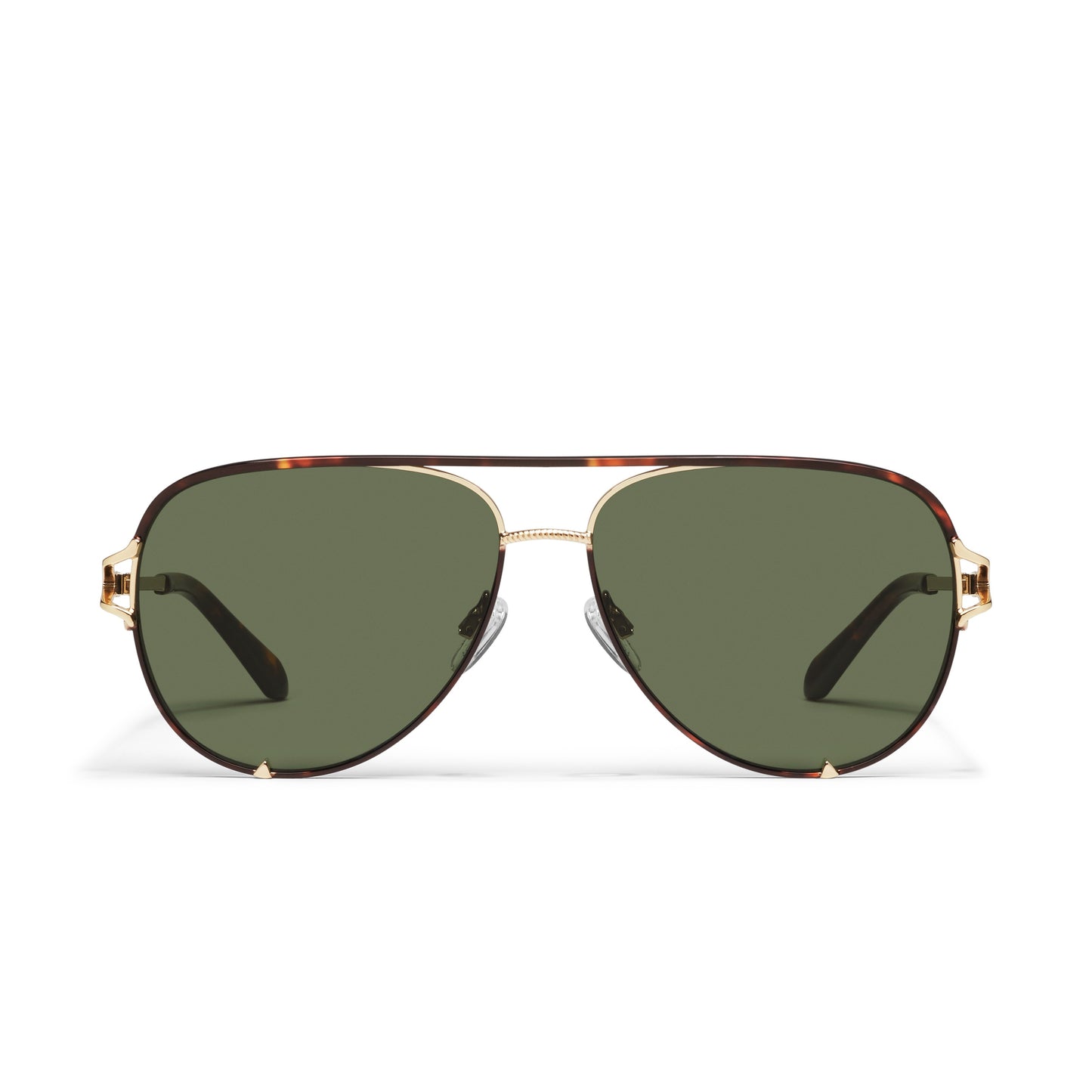 QUAY High Key Twist Sunglasses - Dark Tort/Green