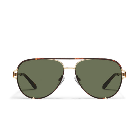QUAY High Key Twist Sunglasses - Dark Tort/Green