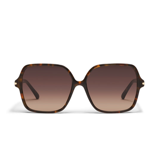 QUAY Press Tour Sunglasses - Neutral Tort/Dark Fawn