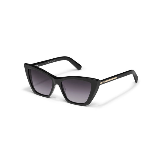 QUAY Set In Stone Sunglasses - Black/Smoke