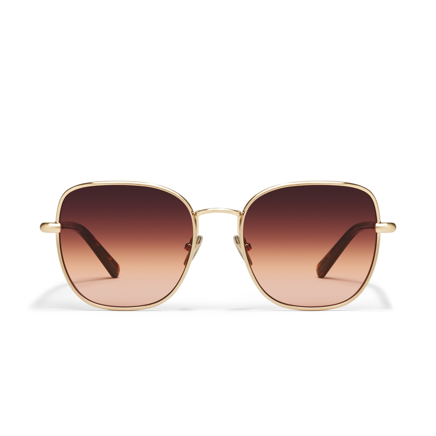 QUAY Uptown Sunglasses - Brushed Gold/Maple Honey