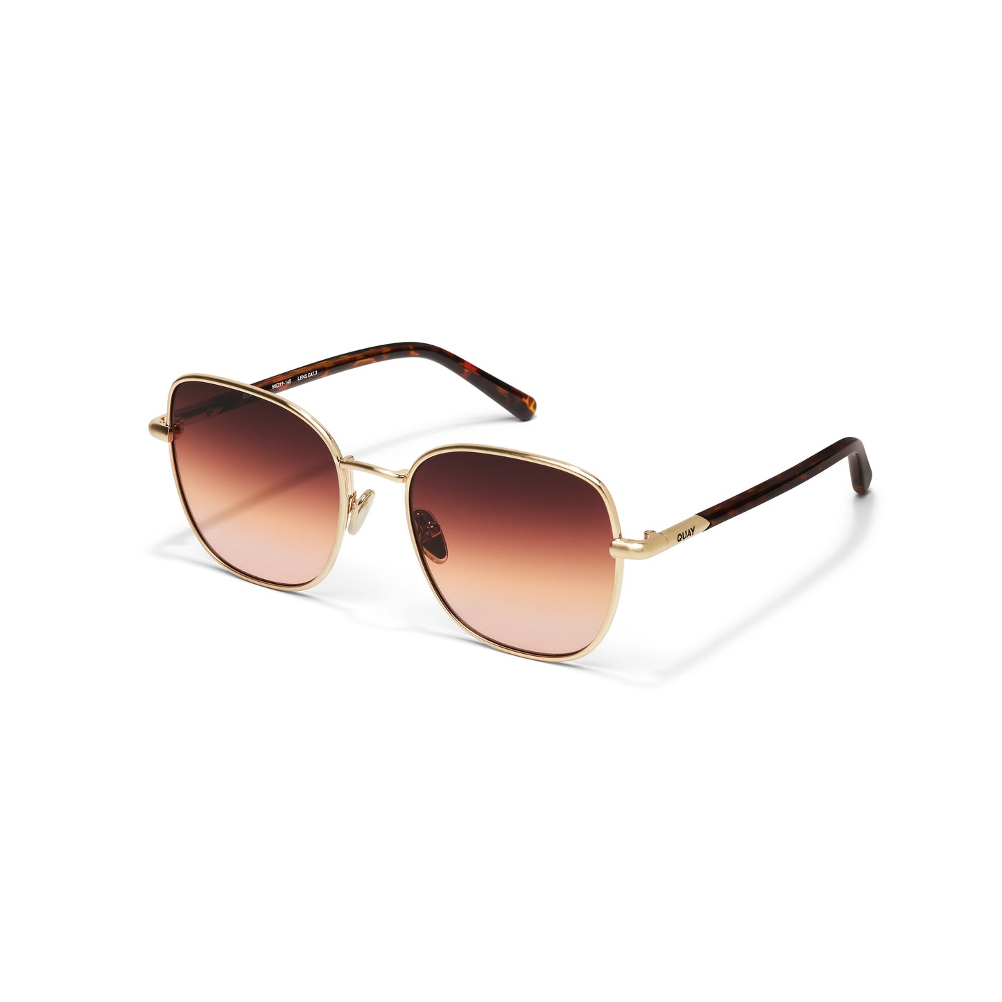 QUAY Uptown Sunglasses - Brushed Gold/Maple Honey