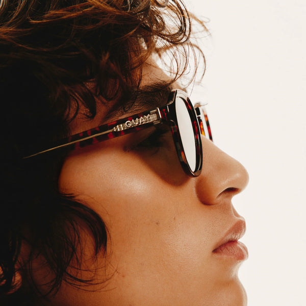 QUAY Another Round Sunglasses - Dark Tort/Green Polarized