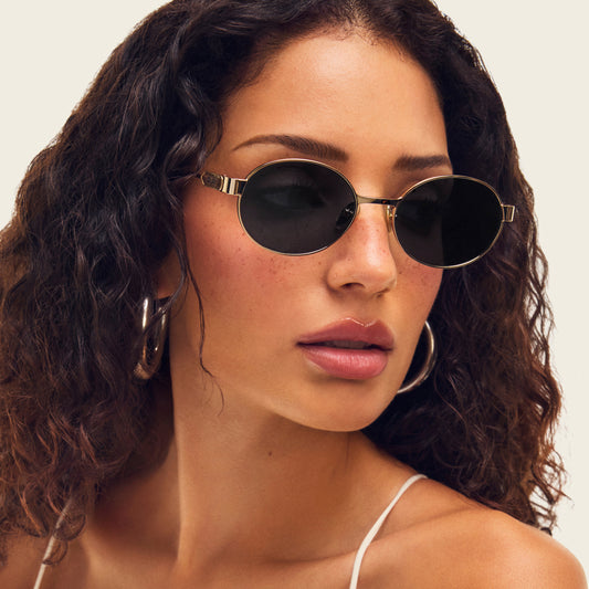 QUAY Anyways Sunglasses - Gold/Green