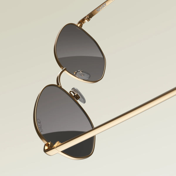 QUAY Big Time Sunglasses - Gold/Smoke Polarized
