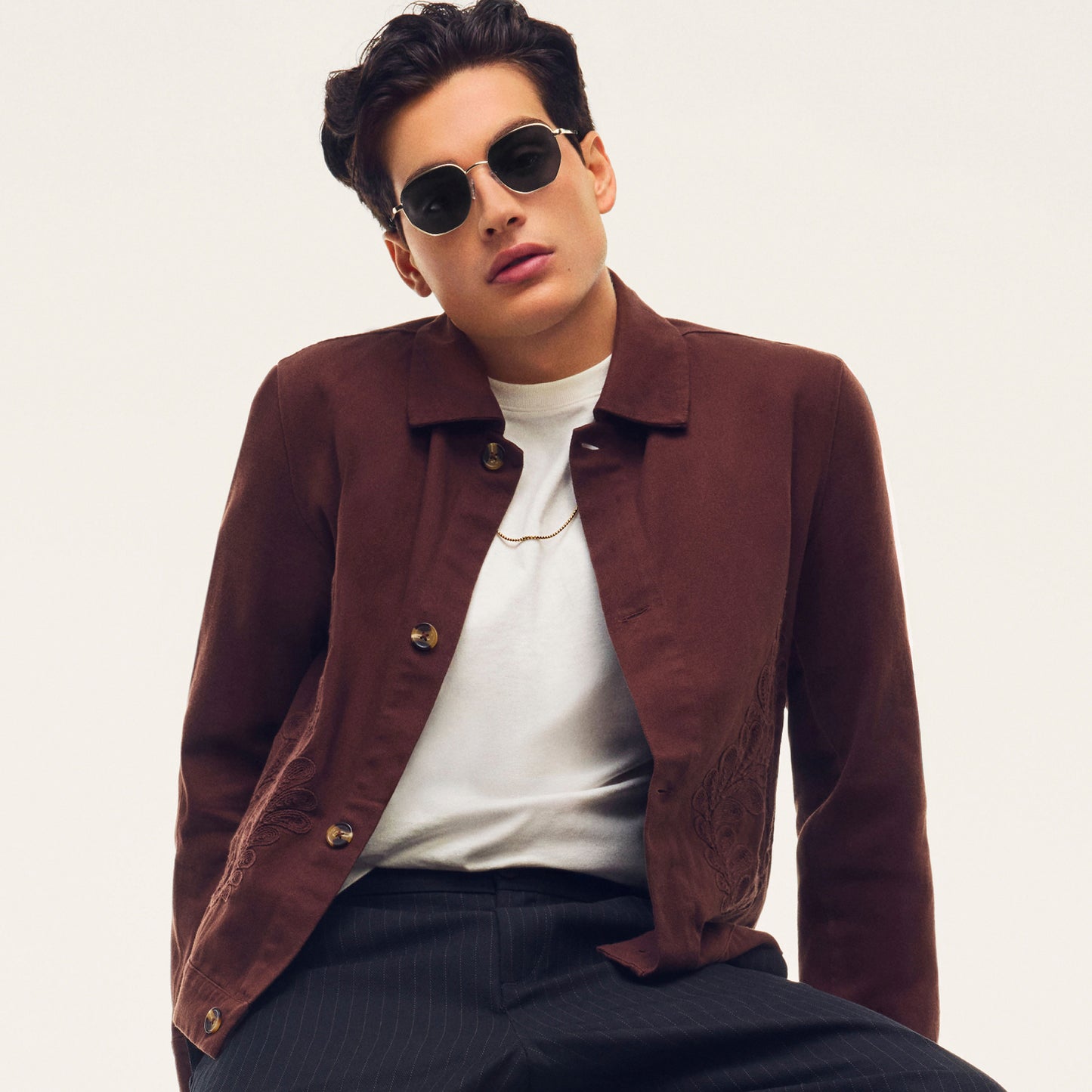 QUAY Big Time Sunglasses - Brushed Silver/Tan