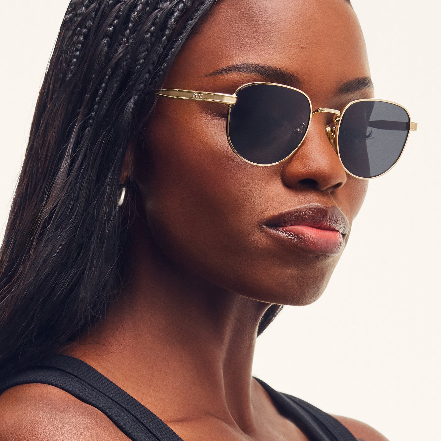 QUAY Born Ready Sunglasses - Gold/Smoke