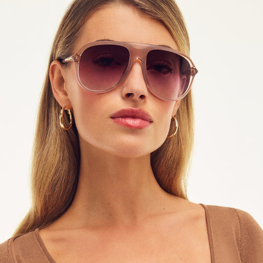 QUAY Chart Topper Sunglasses - Doe/Rouge Glow
