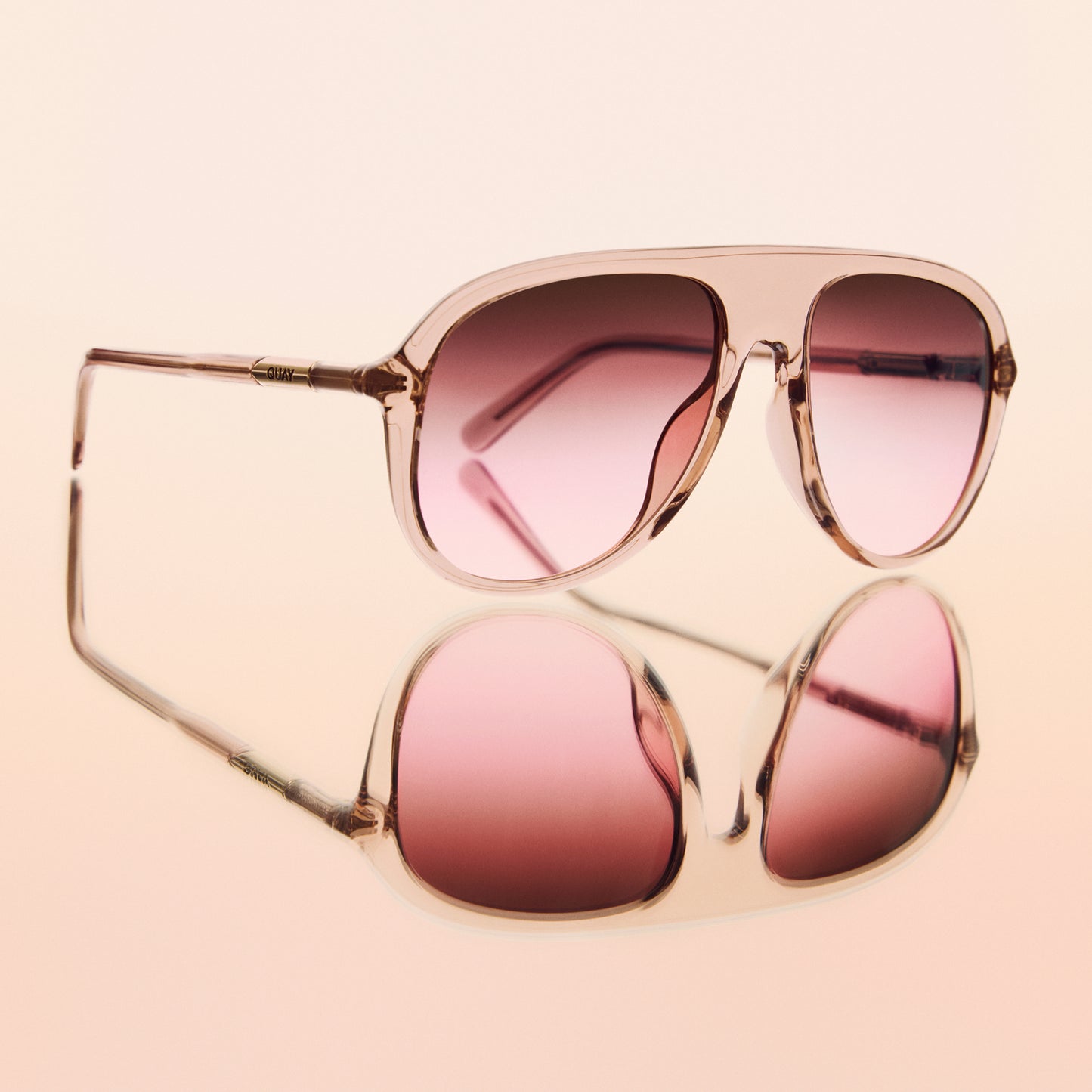 QUAY Chart Topper Sunglasses - Doe/Rouge Glow
