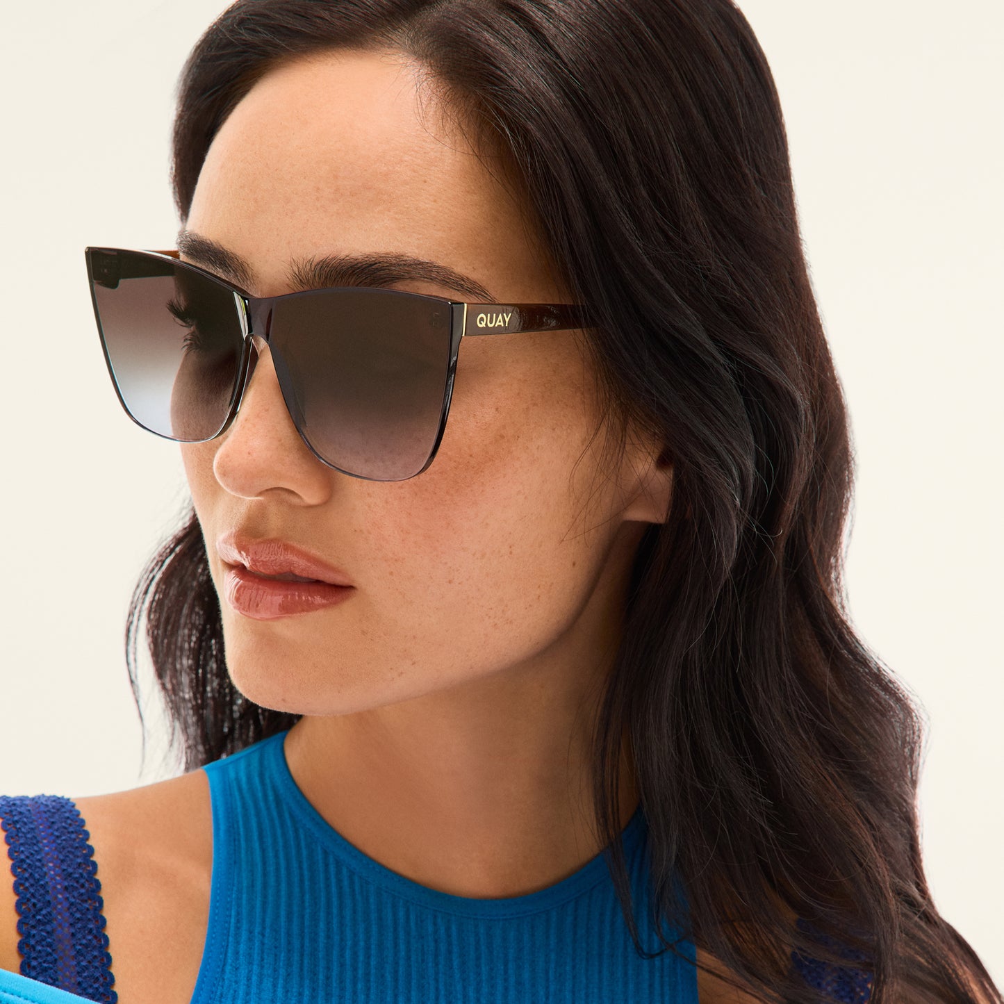 QUAY Come Thru Sunglasses - Dark Brown/Bronze Glow