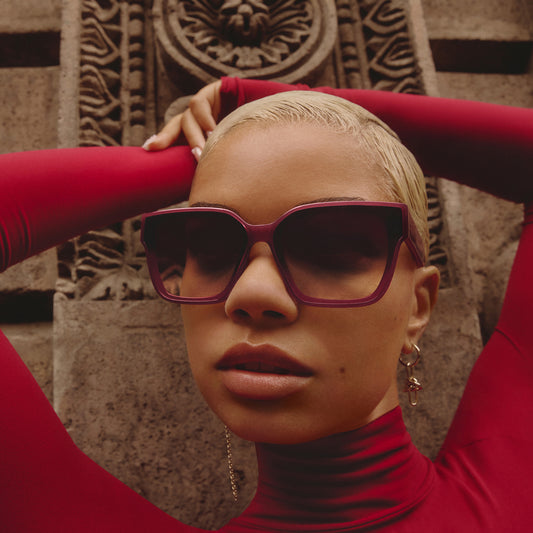 QUAY Drive In Sunglasses - Plum/Plum Pink